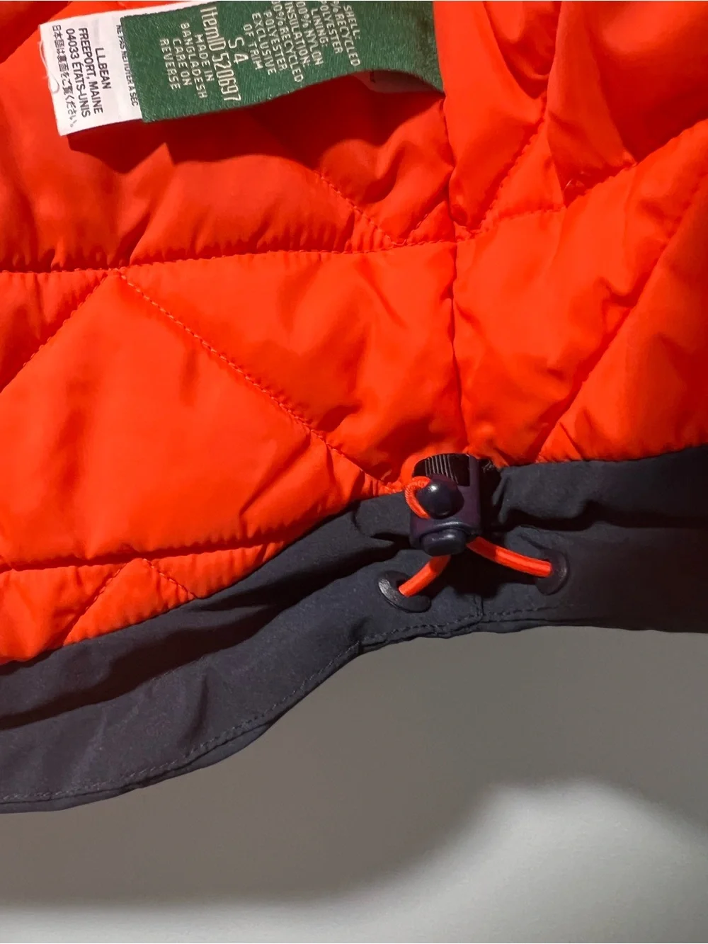 L.L. Bean Kids Navy Raincoat with Orange Accents